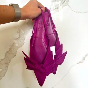 Zara Bow Slingback Flats